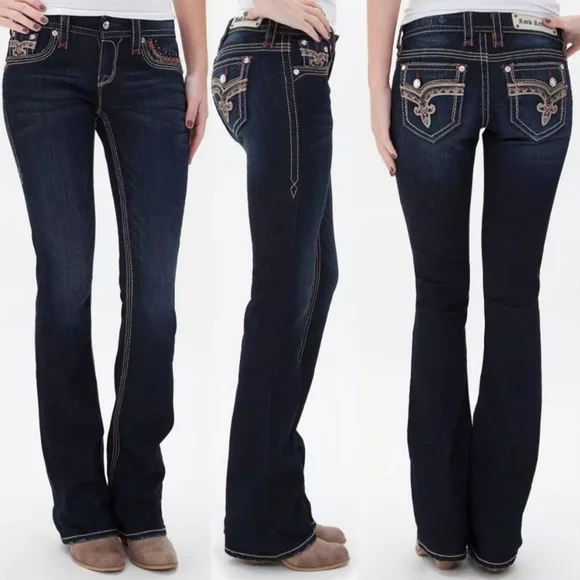 Rock Revival "Betty Boot" Low Rise Bootcut Blue Jean Western | Women's Size 28 - Picture 1 of 16